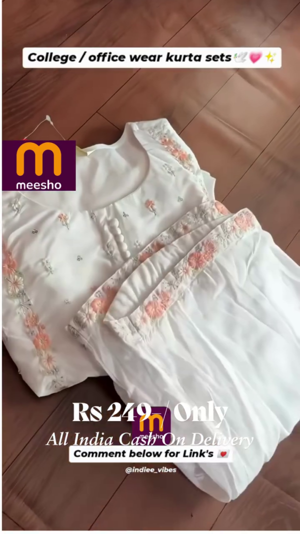 White Kurti set dupatta for women