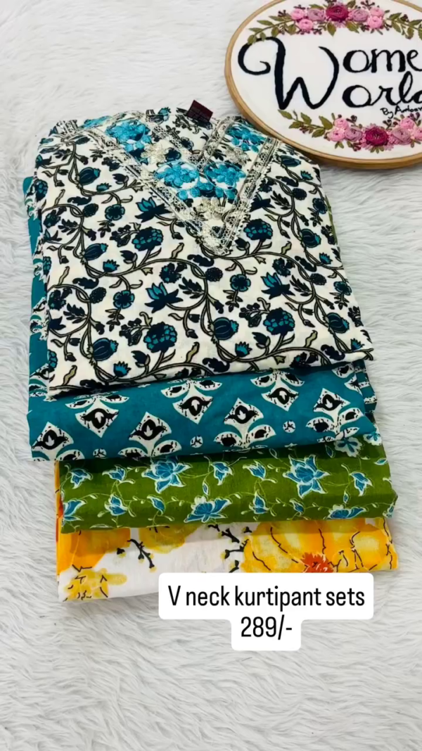 Block Printed kurta and pant set with Dupatta